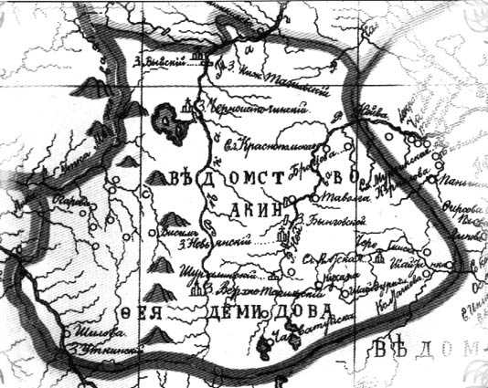 Карта владений Акинфия Демидова
